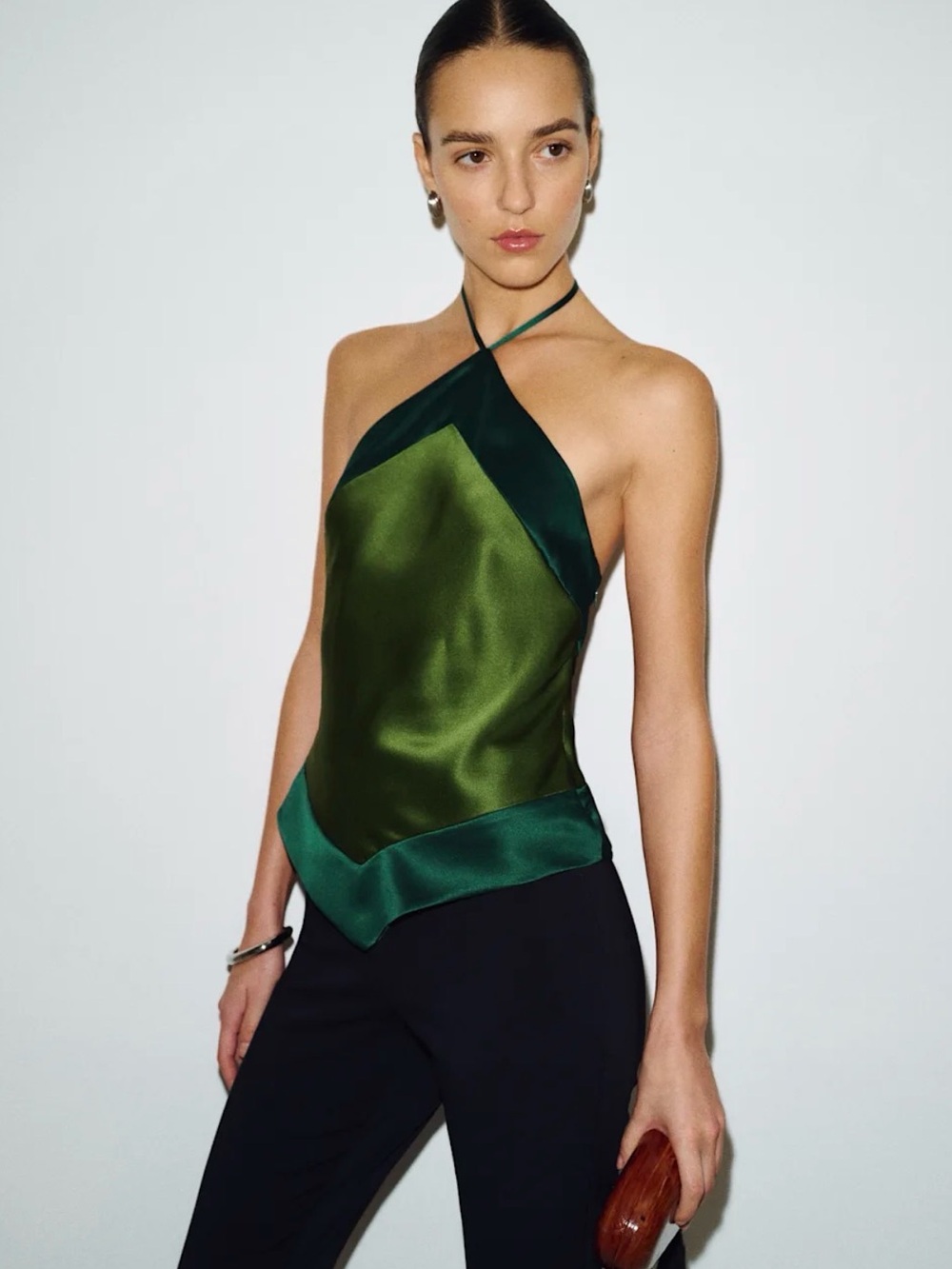 REFORMATION Jillian Silk Top in Topiary
